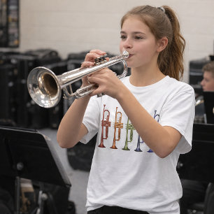 Rainbow Trumpet Lineup Colourful Brass T-Shirt