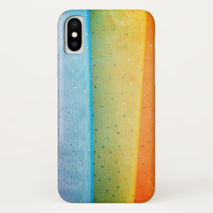 rainbow tulle with rhinestones iPhone x case