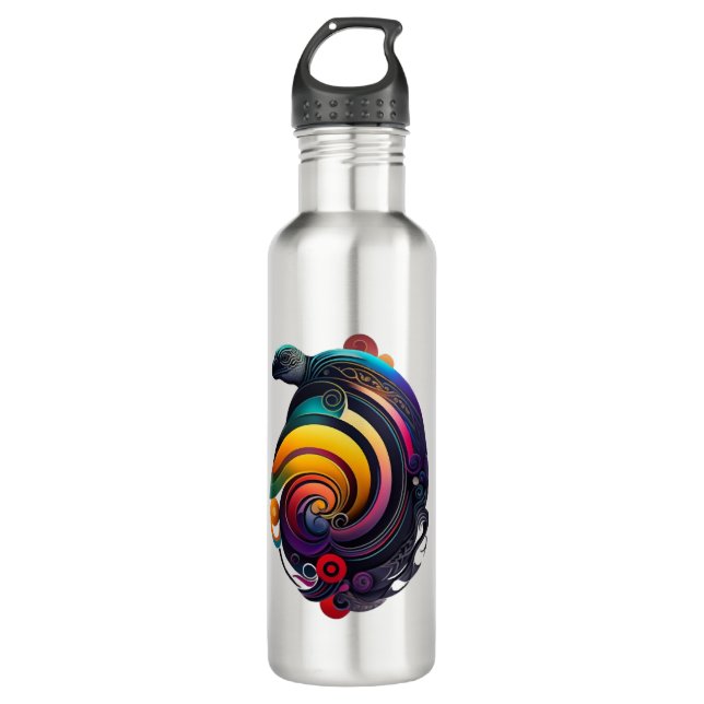 Rainbow Turtle 710 Ml Water Bottle (Front)
