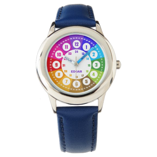 Rainbow Tutor Clock as wristwatch (Front)