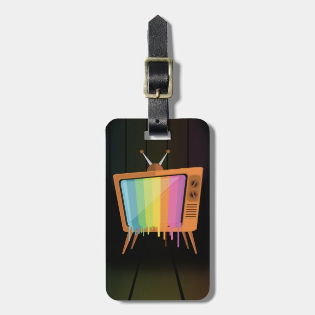 Rainbow TV  Luggage Tag (Front Vertical)