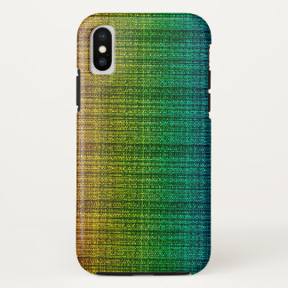 Rainbow Tweed Fabric Look Patterned iPhone X Case