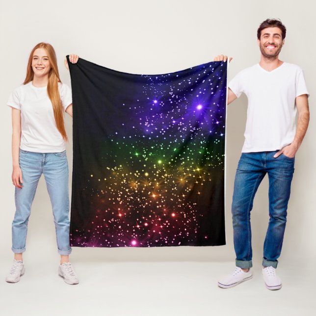 Rainbow Twilight Fleece Blanket (In Situ)