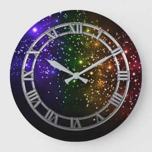 Rainbow Twilight Round Wall Clock