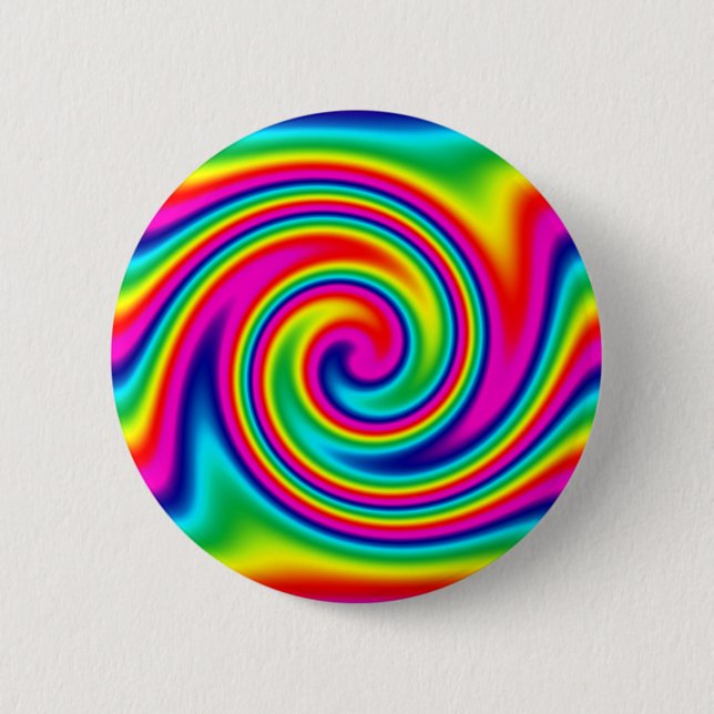 Rainbow Twirl 6 Cm Round Badge (Front)