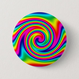 Rainbow Twirl 6 Cm Round Badge