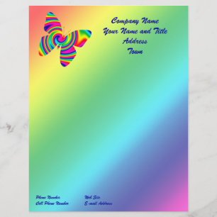 Rainbow Twirl Butterfly Customised Letterhead
