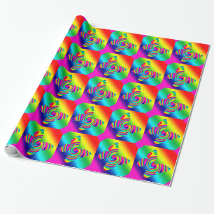 Rainbow Twirl Butterfly Wrapping Paper