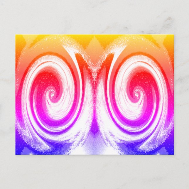 Rainbow twirls art postcard (Front)