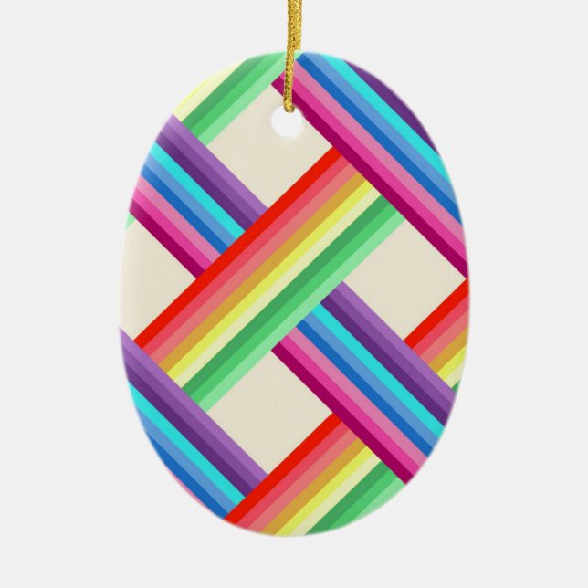 Rainbow Twist Ceramic Tree Decoration (Front)