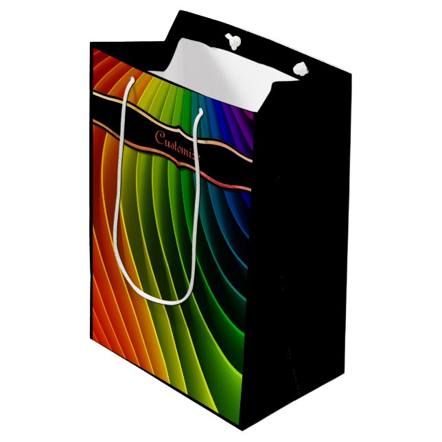 Rainbow Twist Medium Gift Bag (Front Angled)