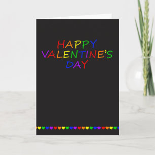 Rainbow Typography and Heart Gay Valentine Holiday Card