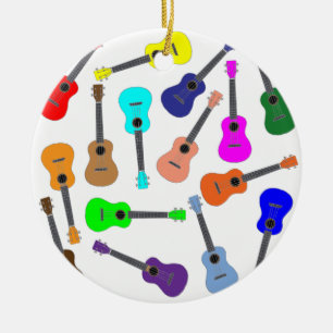 Rainbow Ukulele Ceramic Tree Decoration