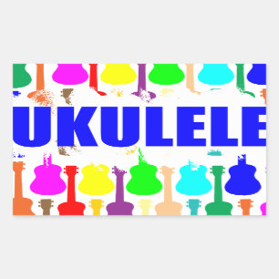 Rainbow Ukuleles Rectangular Sticker