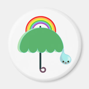rainbow umbrella drop rain magnet