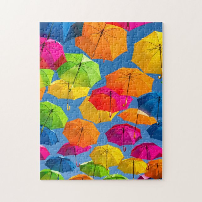 Rainbow Umbrella Whimsical Colourful Jigsaw Puzzle (Vertical)