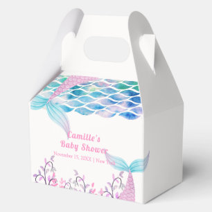 Rainbow Under Sea Mermaid Tail Baby Shower Favour Box