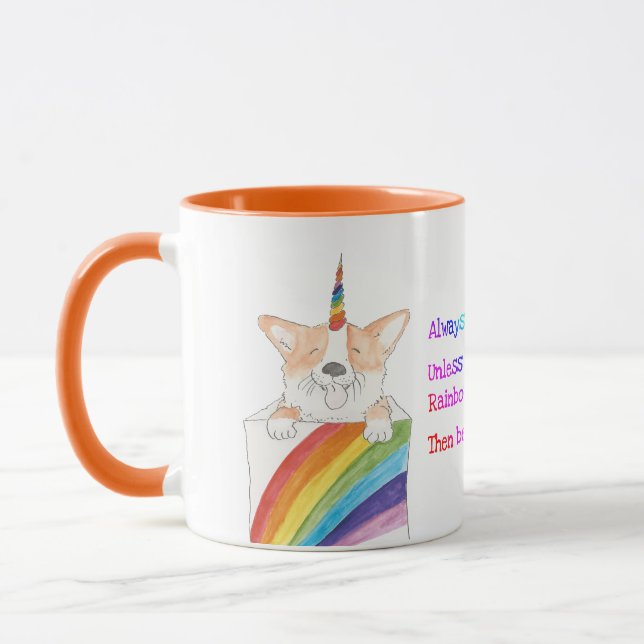 Rainbow unicorgi colour combo mug (Left)