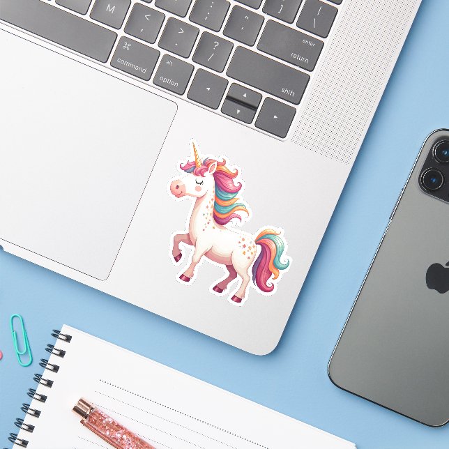Rainbow Unicorn (Laptop w/ iPhone)