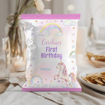 Rainbow Unicorn 1st Birthday Chip Bag Wrapper<br><div class="desc">Add a magical touch to your party treats with our Rainbow Unicorn 1st Birthday Chip Bag Wrapper! Featuring a delightful unicorn surrounded by vibrant rainbows, fluffy clouds, and sparkling stars, this whimsical design transforms ordinary chip bags into enchanting party favours. Perfect for bringing a fun and festive vibe to your...</div>