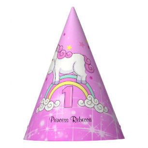 Rainbow Unicorn 1st Birthday Party Hat