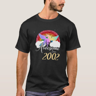 Rainbow Unicorn 20Th Birthday T Unicorn 2002 Birth T-Shirt