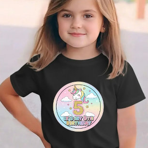 Rainbow Unicorn 5th Birthday Shirt for Girls