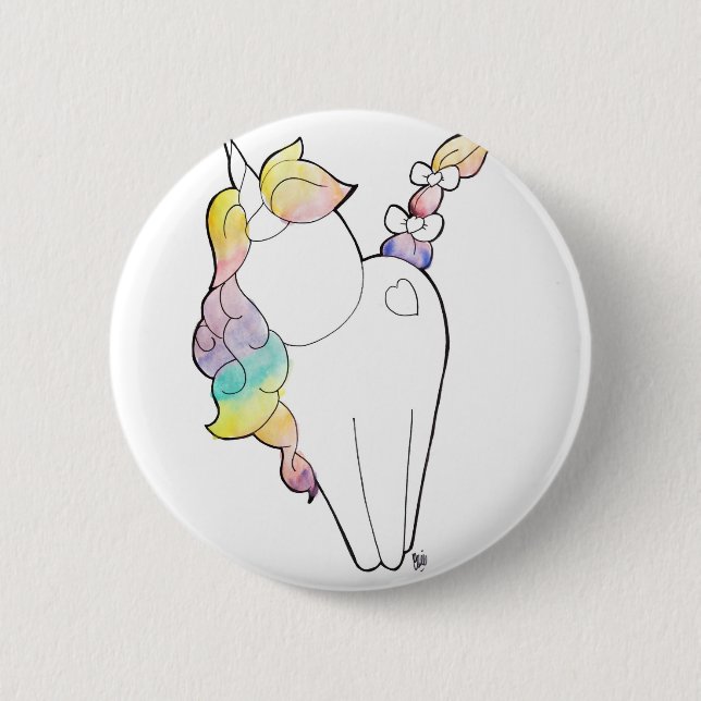 Rainbow Unicorn 6 Cm Round Badge (Front)