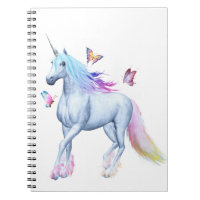 Rainbow unicorn and butterflies