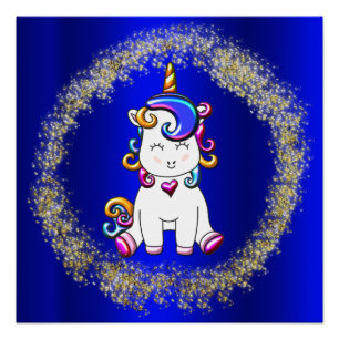 Rainbow Unicorn and Glitter Poster