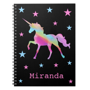 Rainbow Unicorn And Stars Notebook