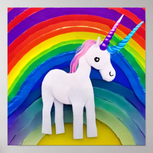 Rainbow Unicorn Art Poster