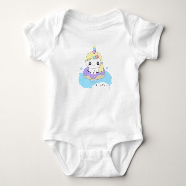 Rainbow Unicorn Baby Bodysuit (Front)