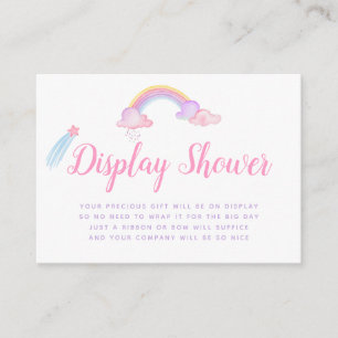 Rainbow Unicorn Baby Girl Shower Display Shower Enclosure Card