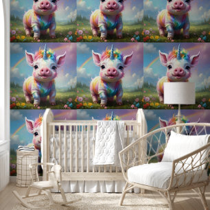 Rainbow Unicorn Baby Pig, Wallpaper