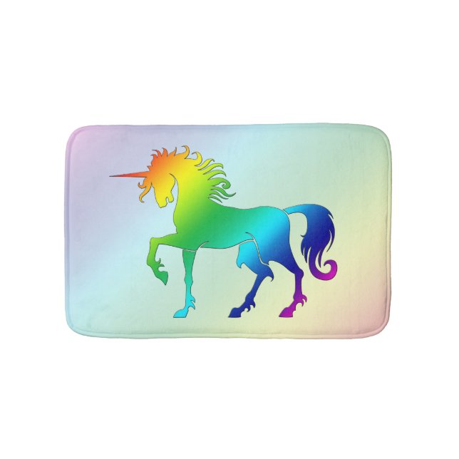 Rainbow Unicorn Bath Mat (Front)