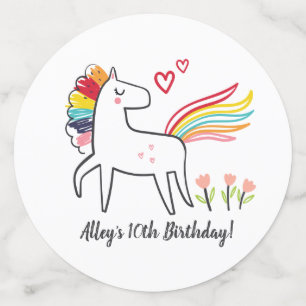 Rainbow Unicorn Birthday Custom Name Confetti