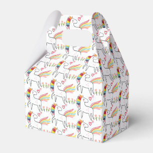 Rainbow Unicorn Birthday Custom Name Favour Box