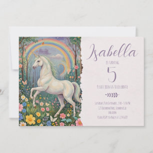 Rainbow Unicorn Birthday Invitation