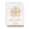 Rainbow Unicorn Birthday Invitation Pink Gold
