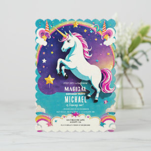 Rainbow Unicorn Birthday Invitations – Magical