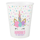 Rainbow Unicorn Birthday Paper Cup Pink Gold Cup