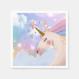 Rainbow Unicorn Birthday Party Decor Party Supply Napkin