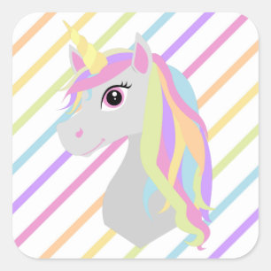 Rainbow Unicorn Birthday Sticker