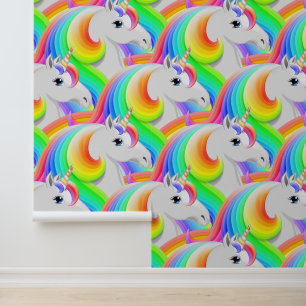 Rainbow Unicorn Bold Nursery Bedroom Wallpaper