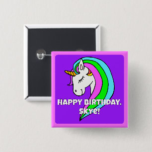 Rainbow Unicorn Button