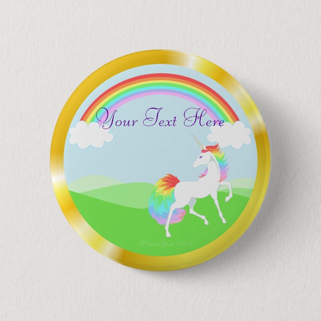 Rainbow Unicorn Button (Front)