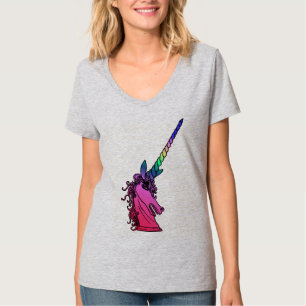 Rainbow Unicorn Cameo Emblem Graphic Tee