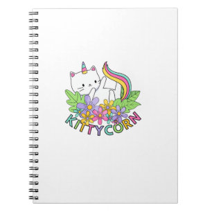 Rainbow Unicorn Cat Kittycorn Long Sleeve T-Shirt Notebook