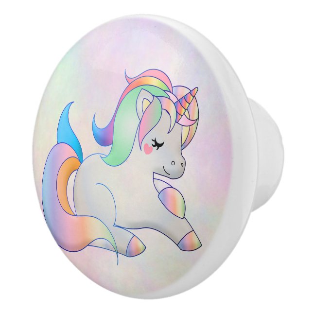 Rainbow Unicorn Ceramic Knob (Right)